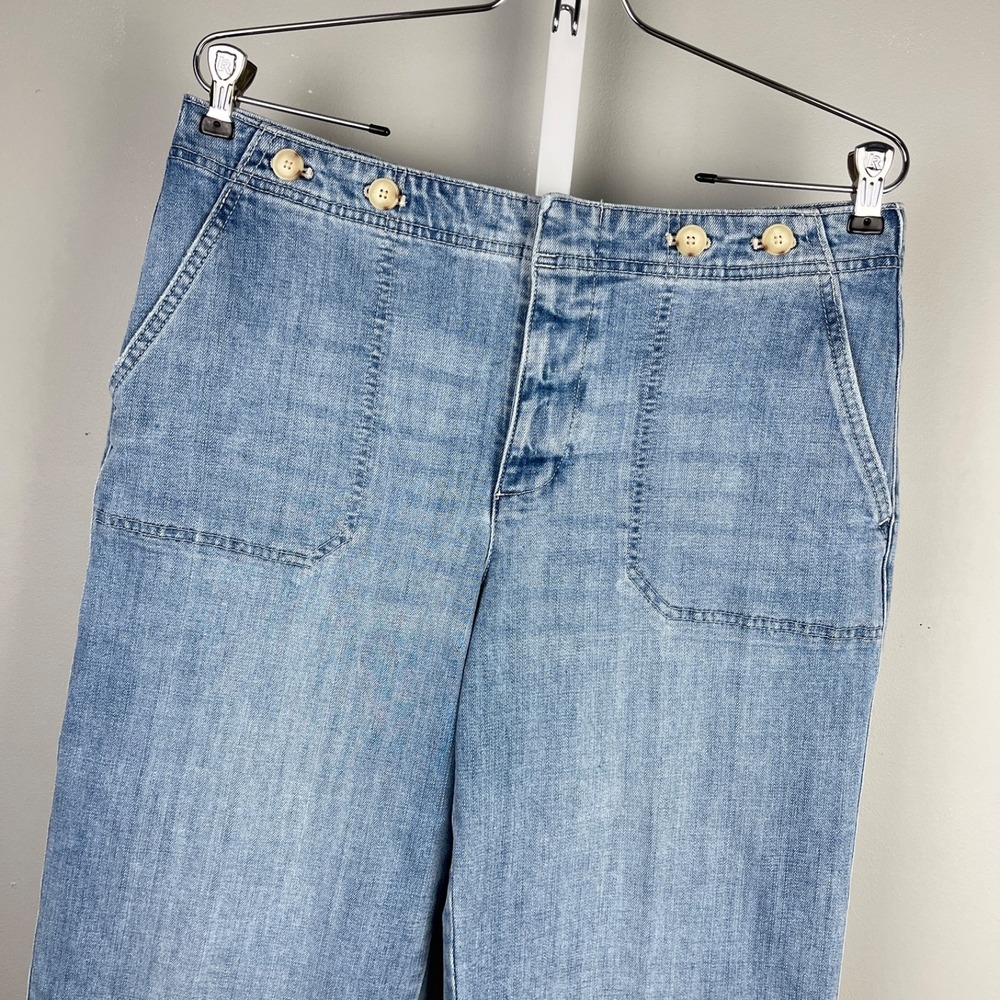 Talbots Petites Wide‎ Leg Crop Jeans Womens 12P Casual Sailor Boho Classic